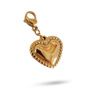 Charm COEUR CONTOUR PIQUOTS - or