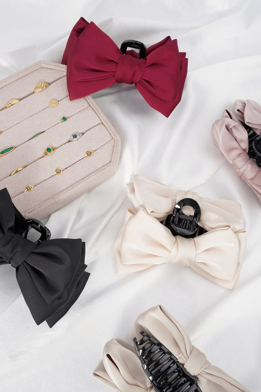 Pince à cheveux GROS NOEUD BEIGE