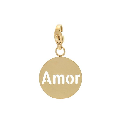 Charm AMOR MEDAILLE RONDE - or